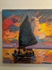 Omg!!    20X16   SUNSET SEA OCEAN BOAT SAILING NAUTICAL JOSE TRUJILLO — photo 3