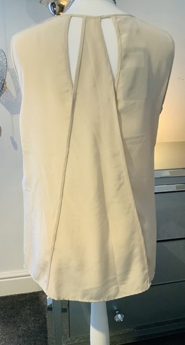 Madeleine Nude Pure Silk Embellished Sleeveless Evening Cocktail Top BNWT SZ 14 - Picture 5 of 8