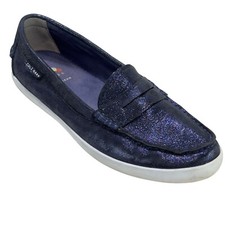 COLE HAAN Women's Nantucket Penny Loafers Blue Soft Leather Size 7B