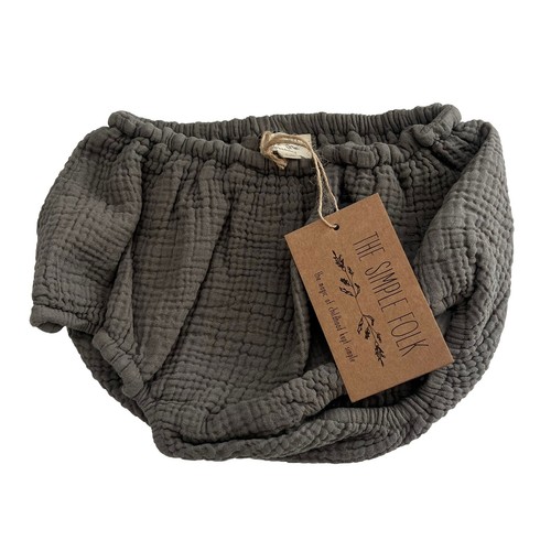 NWT The Simple Folk MUSLIN Bloomer Lead Gray 4/5 y Organic Cotton
