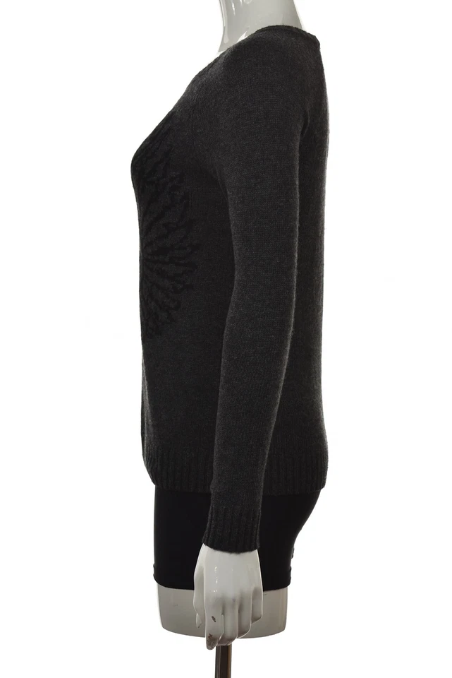 Suéter para mujer BCBGMAXAZRIA Nita talla XXS gris carbón cuello redondo manga larga Foto 3 de 4