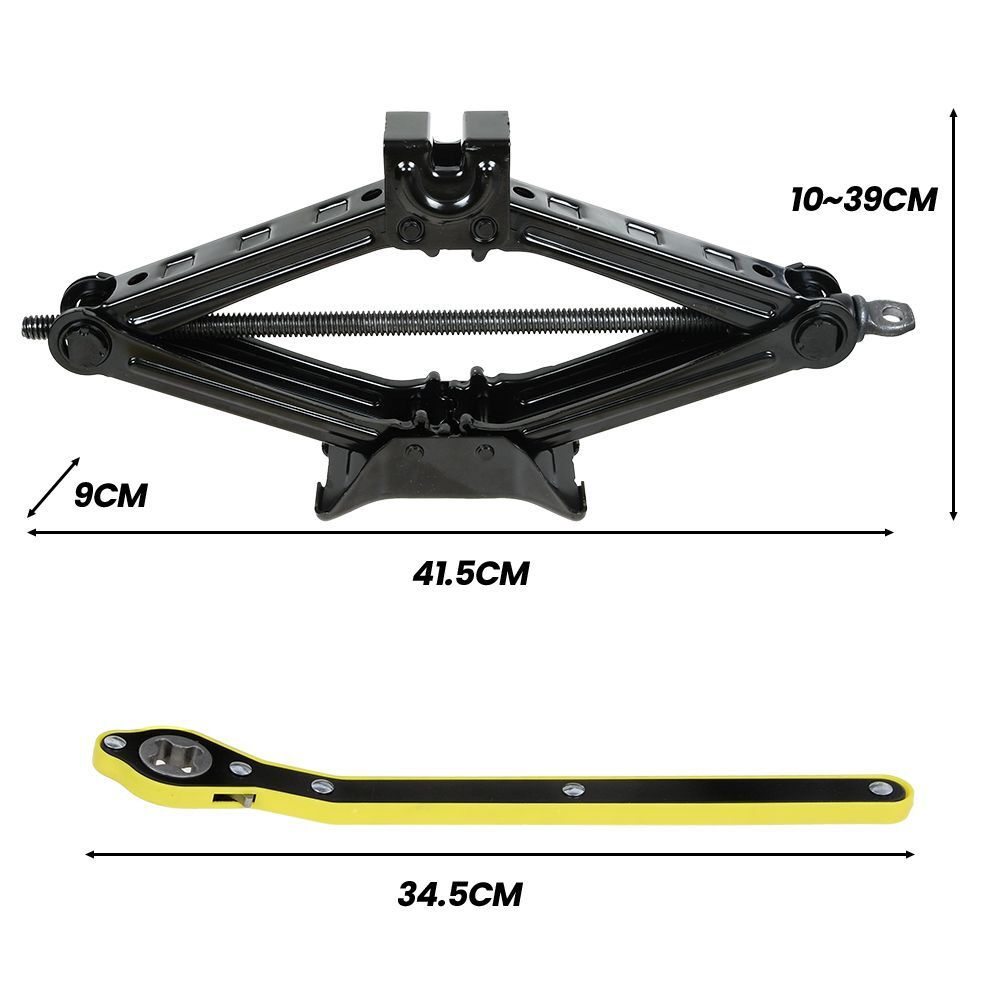 Wagenheber Ratschenschlüssel – 360° Drehbar, 34,3 Cm Lang, Für Auto, SUV & LKW (schwarz/gelb)