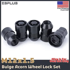 4 x Ford Wheel Lock 12x1.5 Black Fit Bronco/C-Max/Focus/Escape/Fusion/Taurus etc
