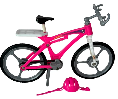 W/ HELMET & KICKSTAND Vintage 1990s Barbie Pink Mountain Bike Bicycle 1998