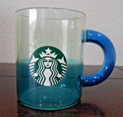 Starbucks Glass Coffee Mug Summer 2021 Sea Green Ocean Blue Green Siren 12oz 