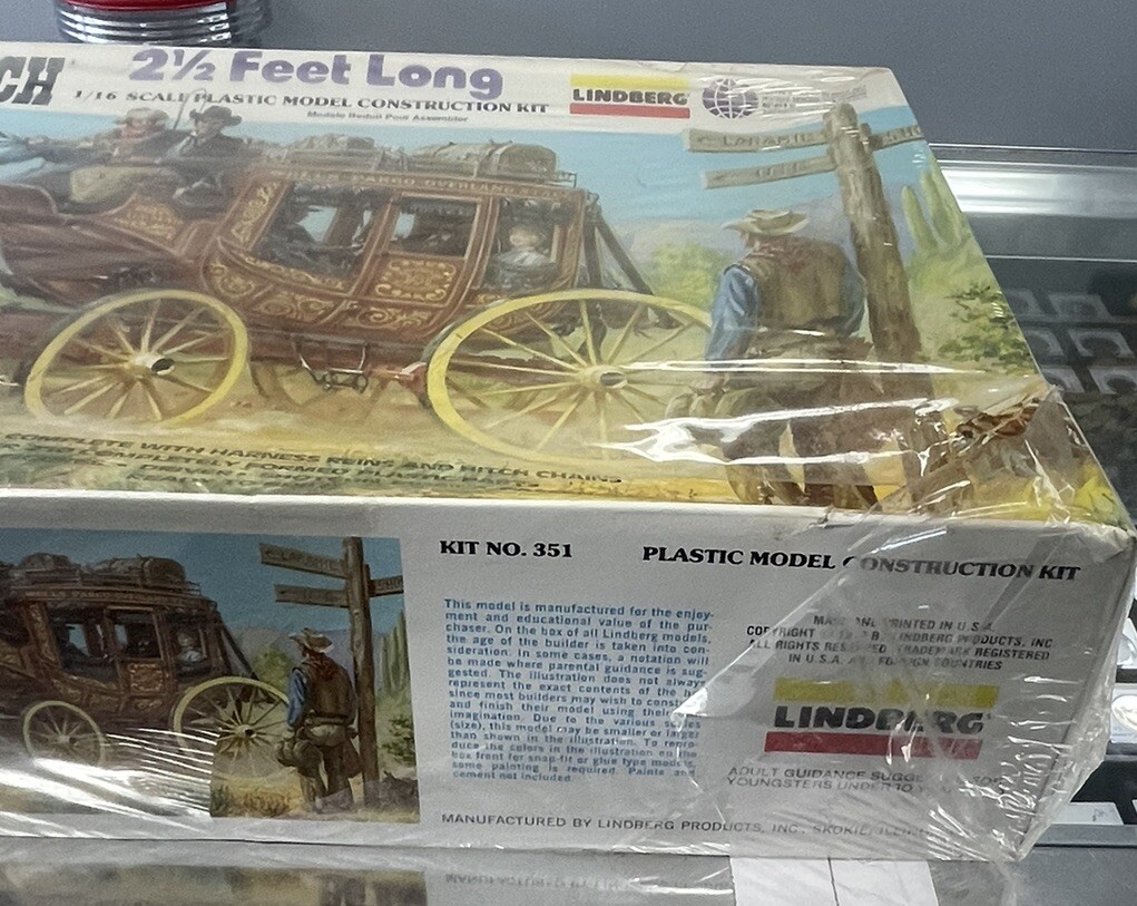 Brand New Unopened 1979 Lindberg WELLS FARGO OVERLAND STAGECOACH 1