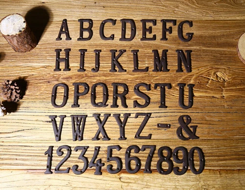 Halloween Cast Wrought Iron Black Antique House Door Alphabet Letters & Numbers - Picture 1 of 42