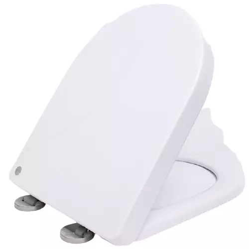 Toilettendeckel WC Sitz Klodeckel mit Absenkautomatik Toilettenbrille Bad Weiss - Bild 9 von 14