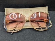 Vintage Gucci Glasses Frames Womens Beige/Gold Tortise End Butterfly GG Logo