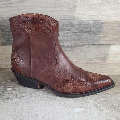 Coconuts by Matisse Savanna Womens Boots Sz 7.5 M Brown Side Zip Pointed Toe