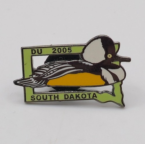 Ducks Unlimited 2005 South Dakota Hooded Merganser Enamel Lapel Pin 1 1/8"