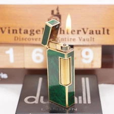 Dunhill Rollagas Lighter_Green Shell _Ultrasonically Cleaned_Working