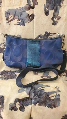 Coach Blue Signature Handbag for sale - eBay