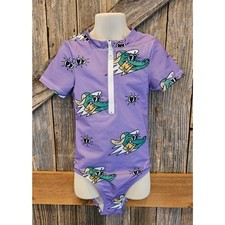 Jelly Alligator Swim Top  Golden Gator Purple 4-5 years NWOT summer one piece 