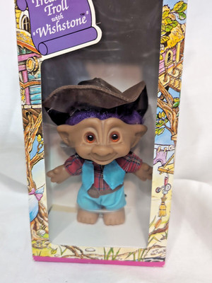 Treasure Trolls With Wishstone Cowboy With Cowboy Hat Purple Hair New in Box 6''