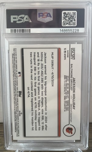 2024 Topps Chrome Sapphire Jackson Holliday Refractor Rookie PSA 10 ⚾ - Picture 2 of 2