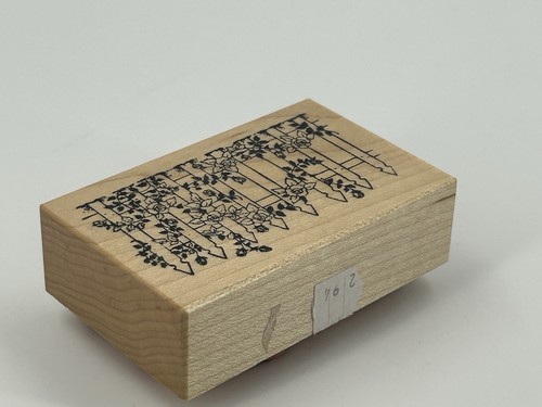 PSX Picket Fence Vines Flowers F-470 Wood Mounted Rubber Stamp - Picture 3 of 7