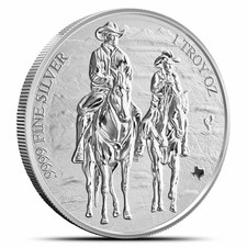 2026 1 oz Texas Mint Cowboys Silver Round (New) 87.70 per troy oz
