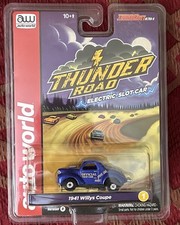 Thunderjet 1941 Willys Coupe Blue Thunder Road HO Scale Slot Auto World