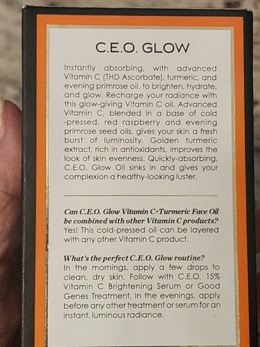 C.E.O. GLOW Sunday Riley Vitamin C + Kurkuma Gesichtsöl 0,5 Unzen 15 ml BRANDNEU, EU - Bild 8 von 10