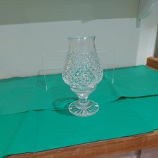 Waterford Crystal Hurricane Candle Lamp Alana diamond pattern. signed nib to rim