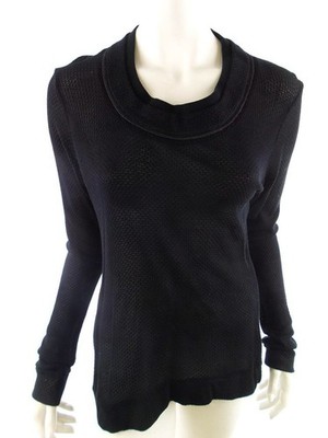KATHLEEN VAN DER SPEK Damen Tunika Bluse Gr. M Schwarz Modal Langer Ärmel