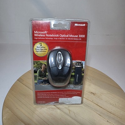 Microsoft Wireless Notebook Optical Mouse 3000 PC Windows & Mac X11-75046-02 New