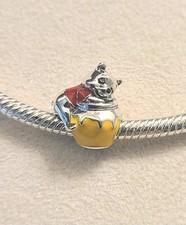 Authentic 925 Sterling Silver Winnie-the-Pooh Pooh Hugging A Pot Of Honey Charm