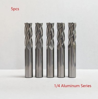 5 Pack 1 / 4 ''Vollhartmetall-Schaftfräser - 4 Flute Center Cutting CNC USA