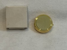 Empty Portable Gold Tone Pill Box Case Holder/three Compartment. Travel Use New
