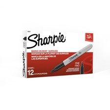 Permanent Markers, Fine Tip, Black, 12 Count - Quick Drying, Fade Resistant, ...