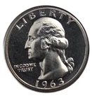 1963  Proof  Cameo Washington Quarter  (Q6) Please Note Shipping