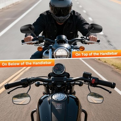 Motorcycle Rearview Mirror Black For Harley Davidson Sportster 883
