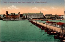 Coblenz Germany Schiffsbrucke Hotel Coblenzer Hof Riesen Furstenhof Postcard