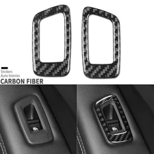 Real Carbon Fiber Rear Window Lift Switch Panel Cover For Jeep Compass 2017-2021