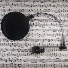 6" Round Microphone Wind Screen Pop Filter, Metal Gooseneck Clamp