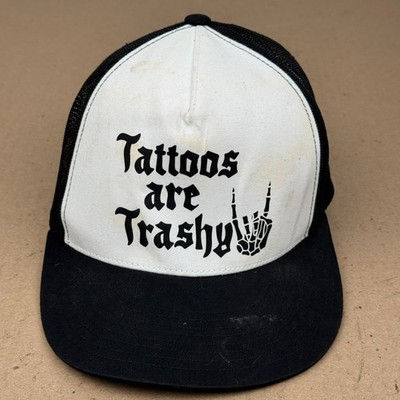The Classics Yupoong ''Tattoos Are Trashy'' Skeleton Hand Trucker Hat Snapback OSF