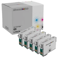 Ink Cartridges for Epson 69 T069 (2 Black, 1- Cyan, Magenta, Yellow 5Pk)
