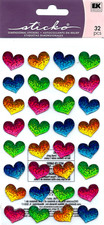 3.packs Sticko Multi Color Bubble Hearts Dimensional Stickers