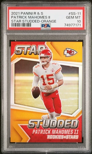 2021 Panini Rookies & Stars Star Studded Patrick Mahomes II PSA 10 Orange