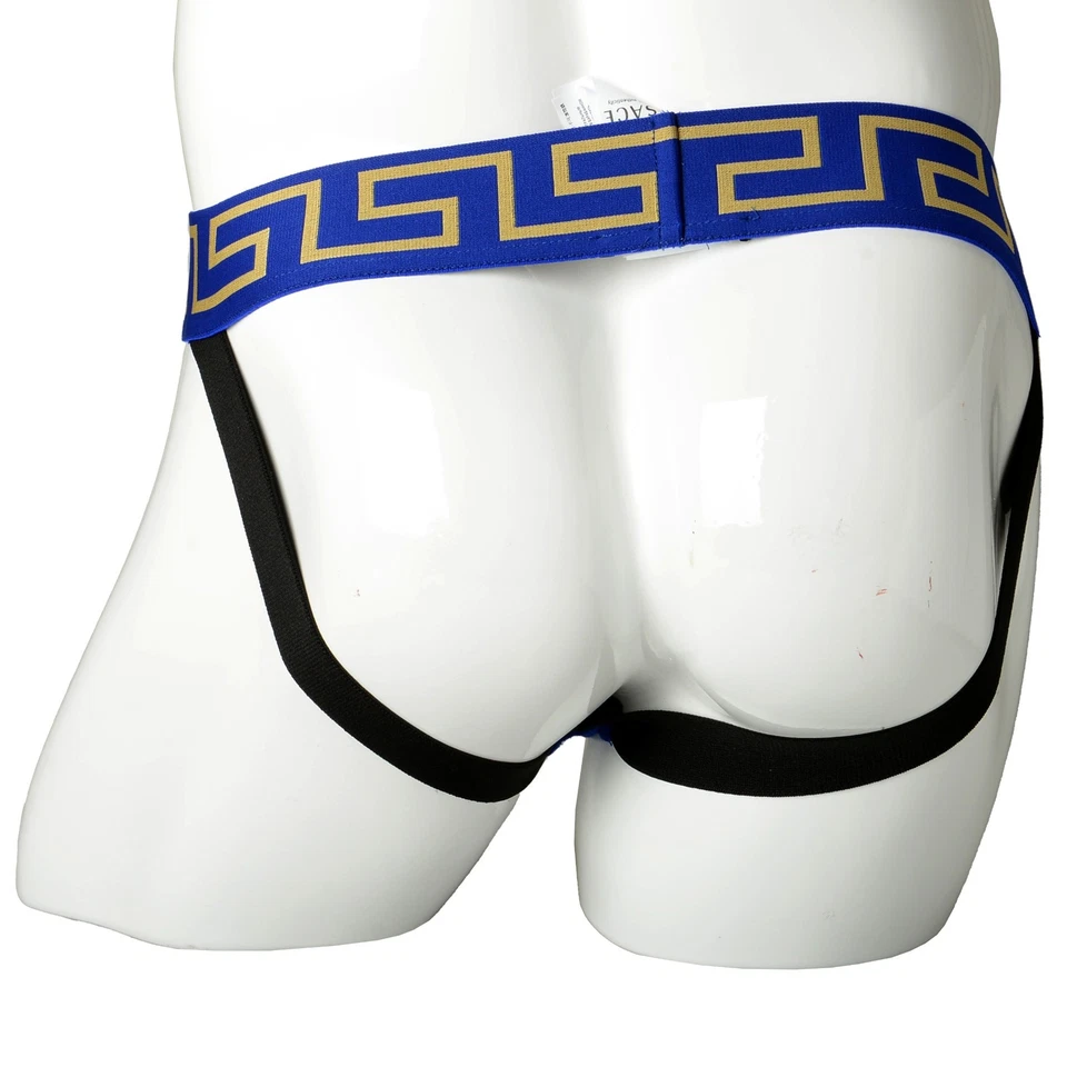Ropa interior Versace para hombre azul y dorado elástico con correa deportiva Versace talla 8 EE. UU. 2XL IT 56 Foto 3 de 4