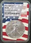 2024 Silver Eagle MEMORIAL DAY EDITION NGC MS70 Flag Core