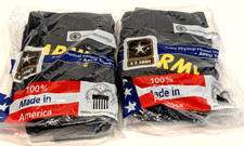 2 US Army Physical Fitness Shorts Trunks APFU Size XL Lined Pull On Black Poly