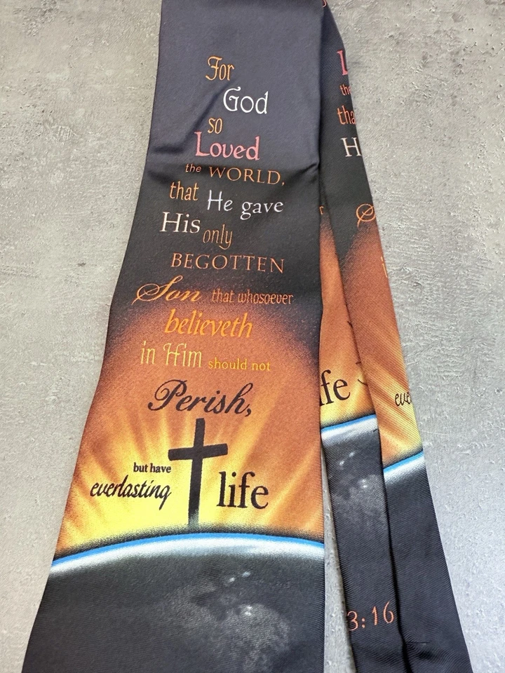 Corbata de seda para hombre Eagle Wings John 3:16 cruz cristiana iglesia religiosa Foto 3 de 4