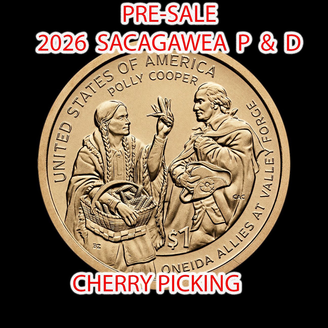 2026 P D Sacagawea Dollar POLLY COOPER 2 Coin Uncirculated US Mint ⭐PRE-SALE⭐