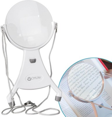 OttLite LED Hands Free Magnifier 4'' 1.5X Lens White