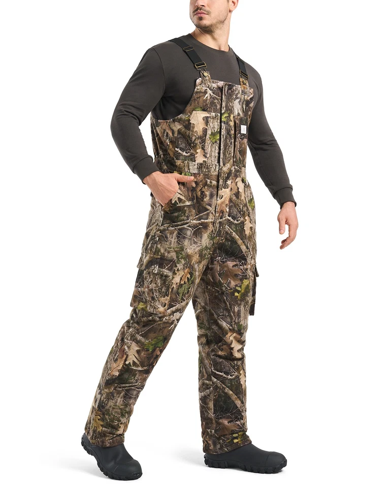 HISEA Men's Insulated Hunting Bib Overalls Camo Loose Fit Outdoor Utility Bibs - Image 2 of 4