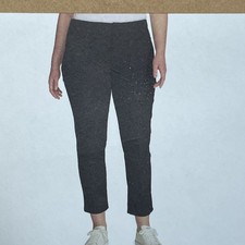 Eddie Bauer Women's 10 Horizon Straight Ankle Pant Black e0787