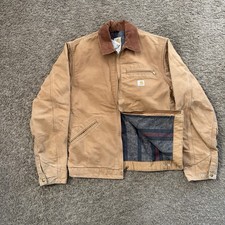 Vintage Y2K Blanket Lined Carhartt Detroit jacket J001 BRN 42 Tall