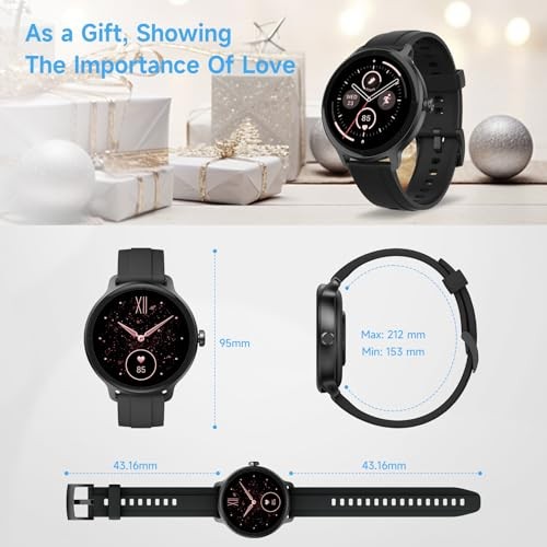 YMZ Montre Connectée pour Homme Femme, 1.27" HD Écran Tactile Fitness Tracker, Bluetooth - Photo 9 sur 9